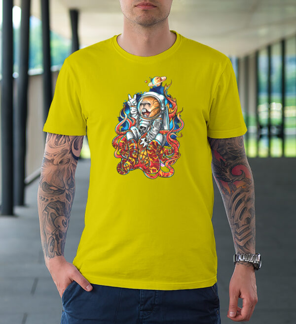 Tričko Kapybara wear – Happy Cosmonaut (yellow)