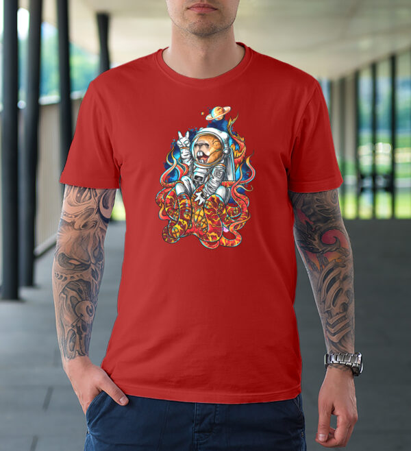 Tričko Kapybara wear – Happy Cosmonaut (red)