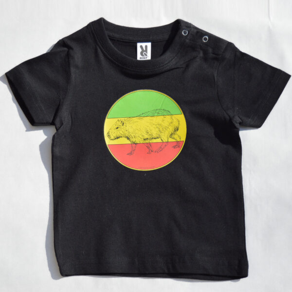 Dětské tričko „baby“ Kapybara wear – Rasta Style (black)