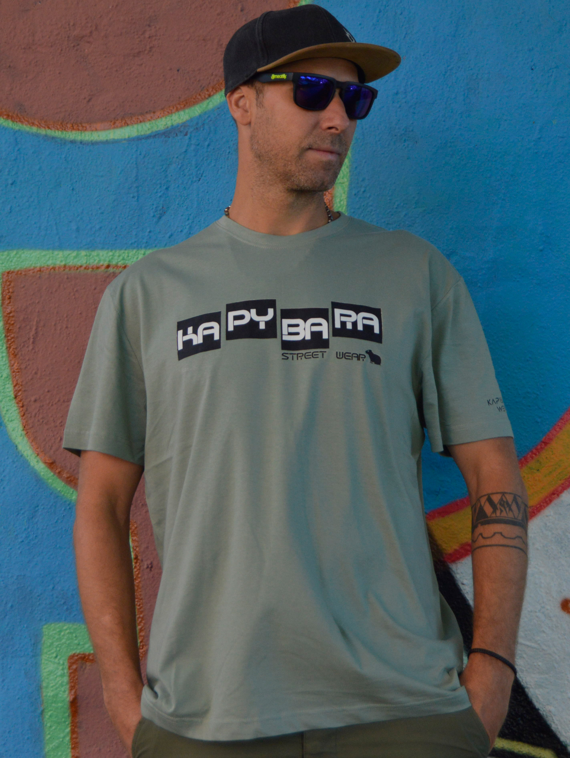 Tričko Kapybara wear - Cube (sage)