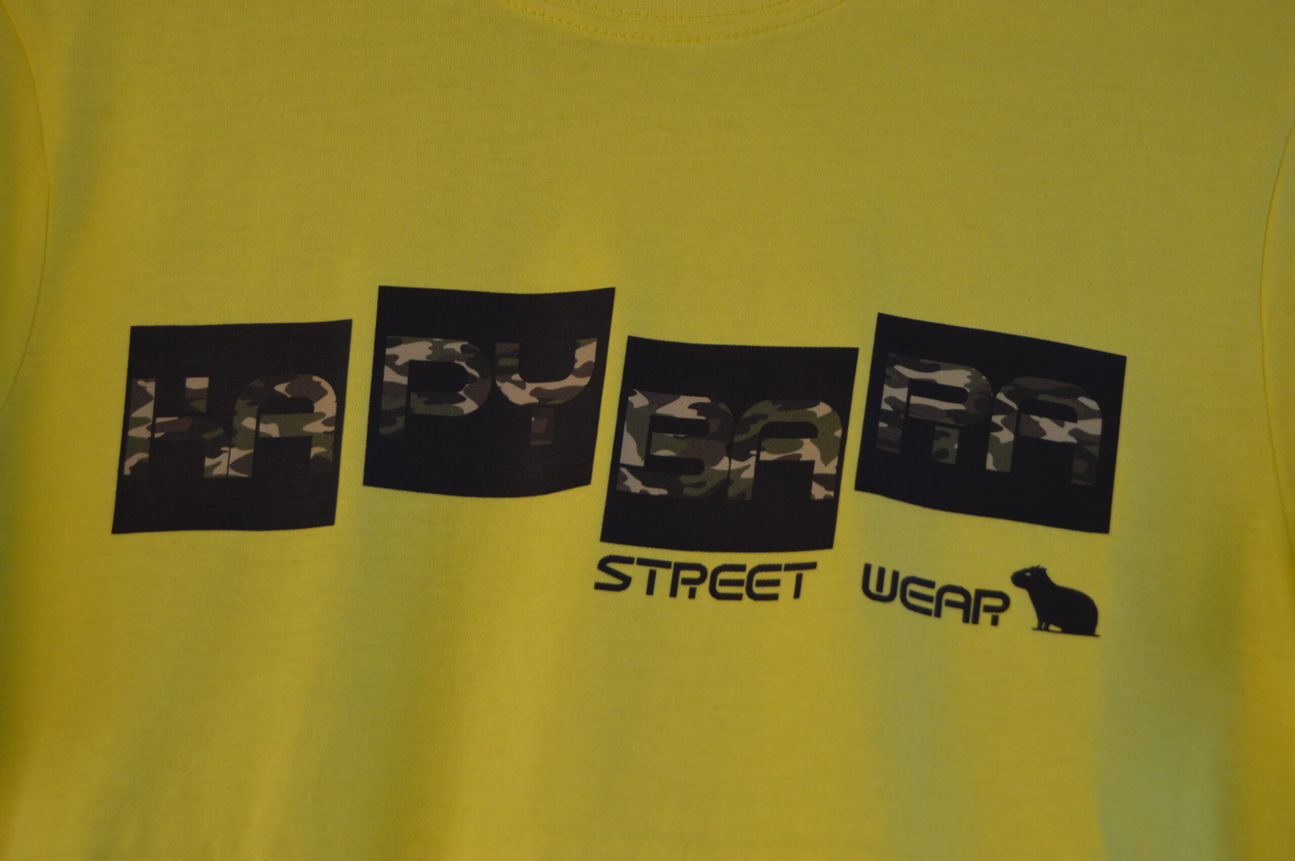 Dětské tričko Kapybara wear – Cube (yellow/woodland) - Obrázek 6