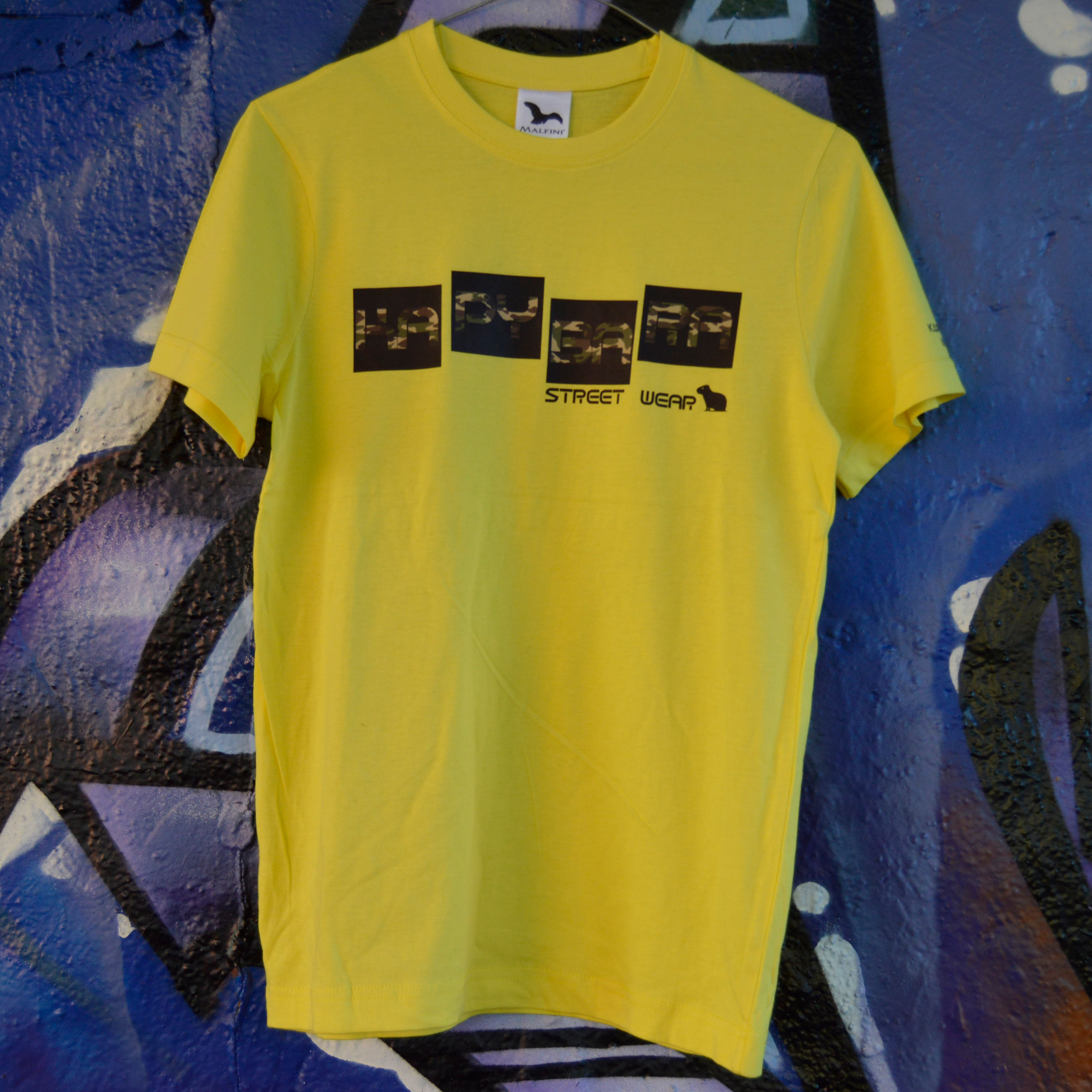 Dětské tričko Kapybara wear – Cube (yellow/woodland)